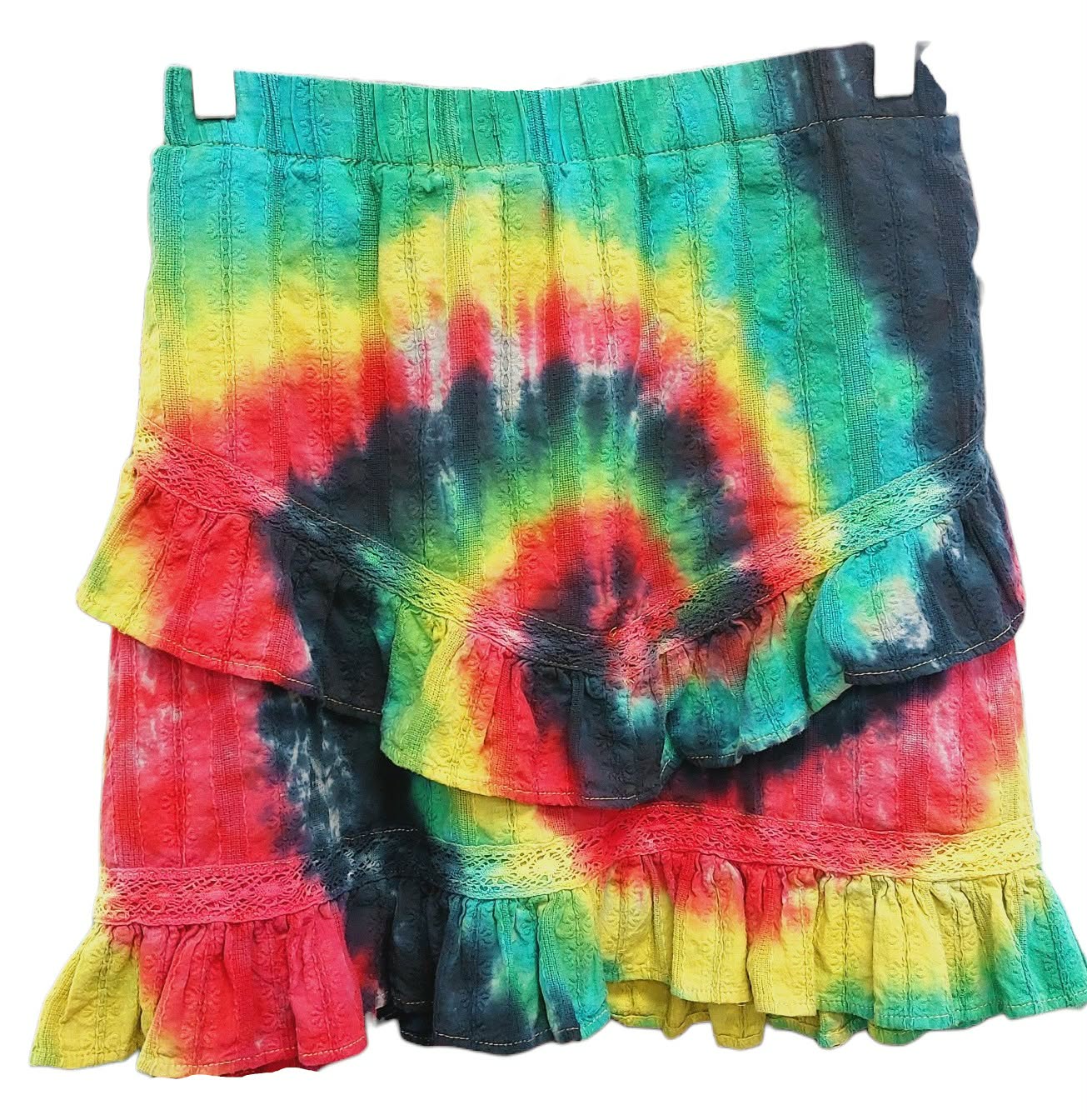 Lg Women's Ruffle Skirt - Rasta colors